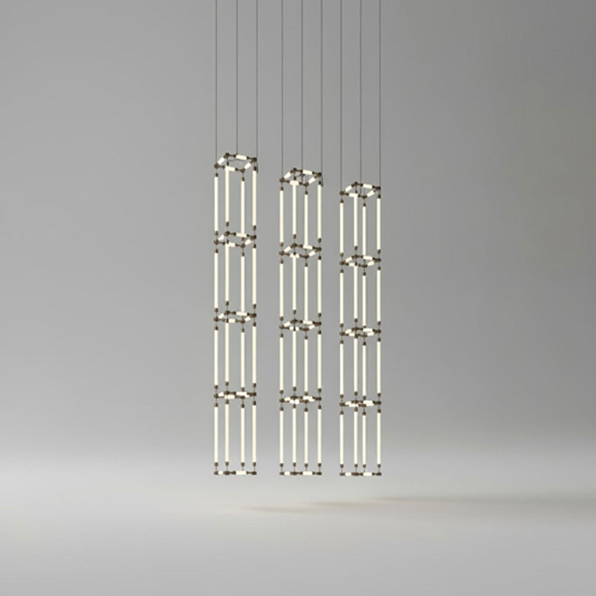 Crystal Grid Custom Chandelier – Bespoke LED Pendant for Modern Interiors