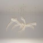 Rivella Cascade Fringe Chandelier — Crystal Glass & Gold LED Pendant Light