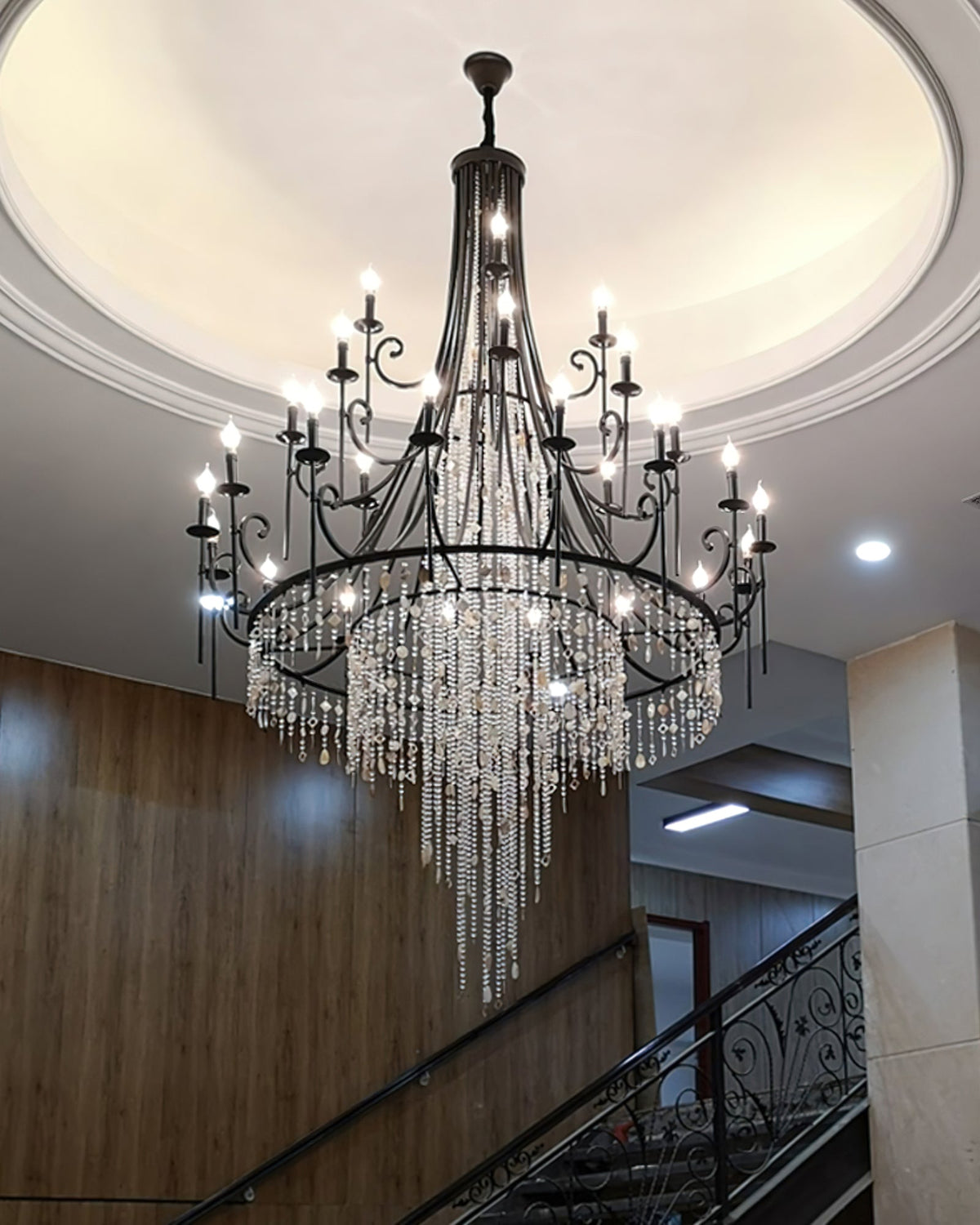 Tatum Lux Shell Crystal Pendant light Chandelier