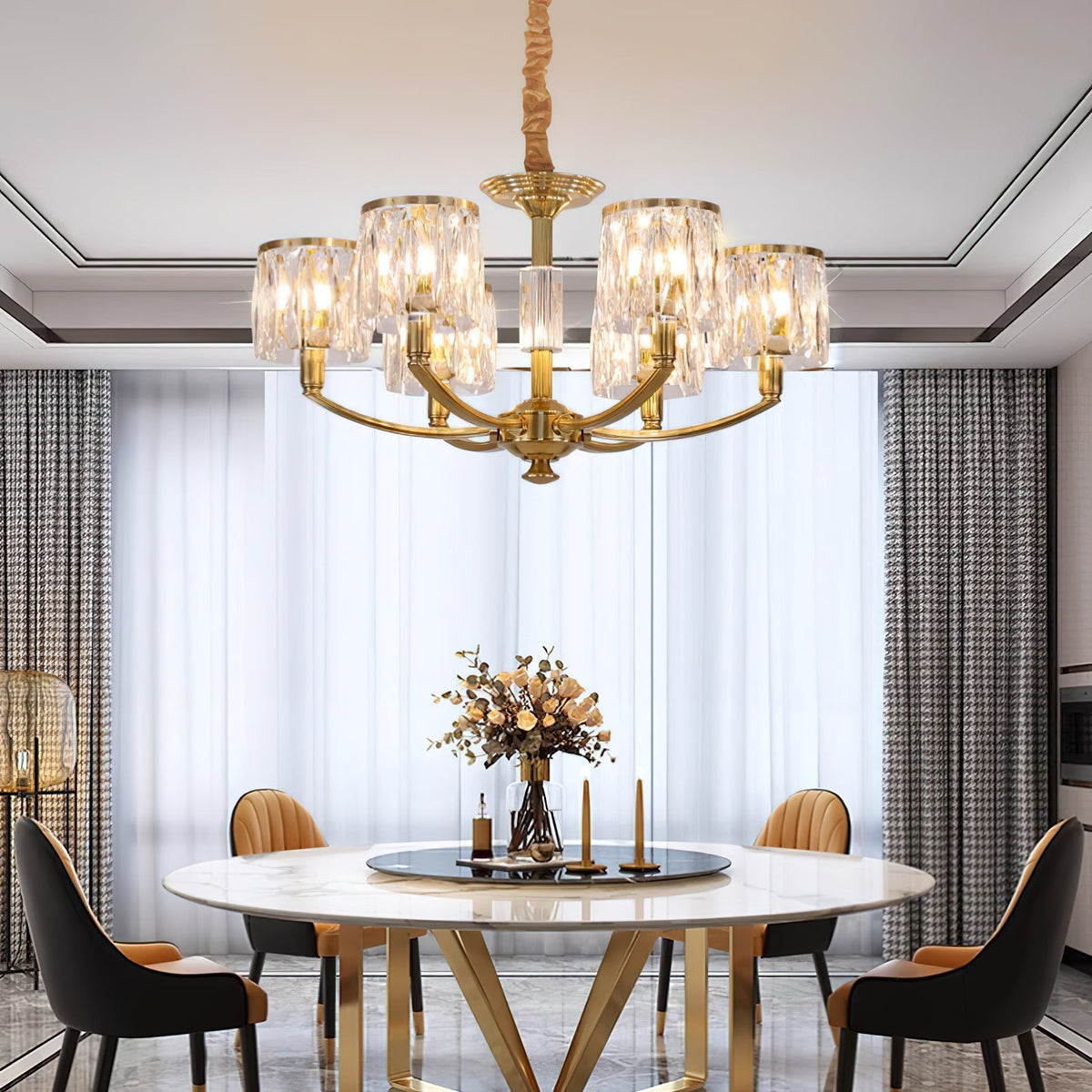 crystal-column-brass-chandelier