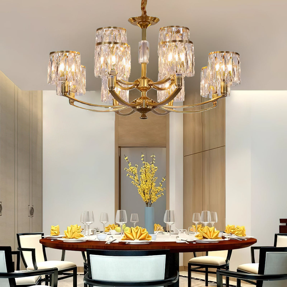 crystal-column-brass-chandelier