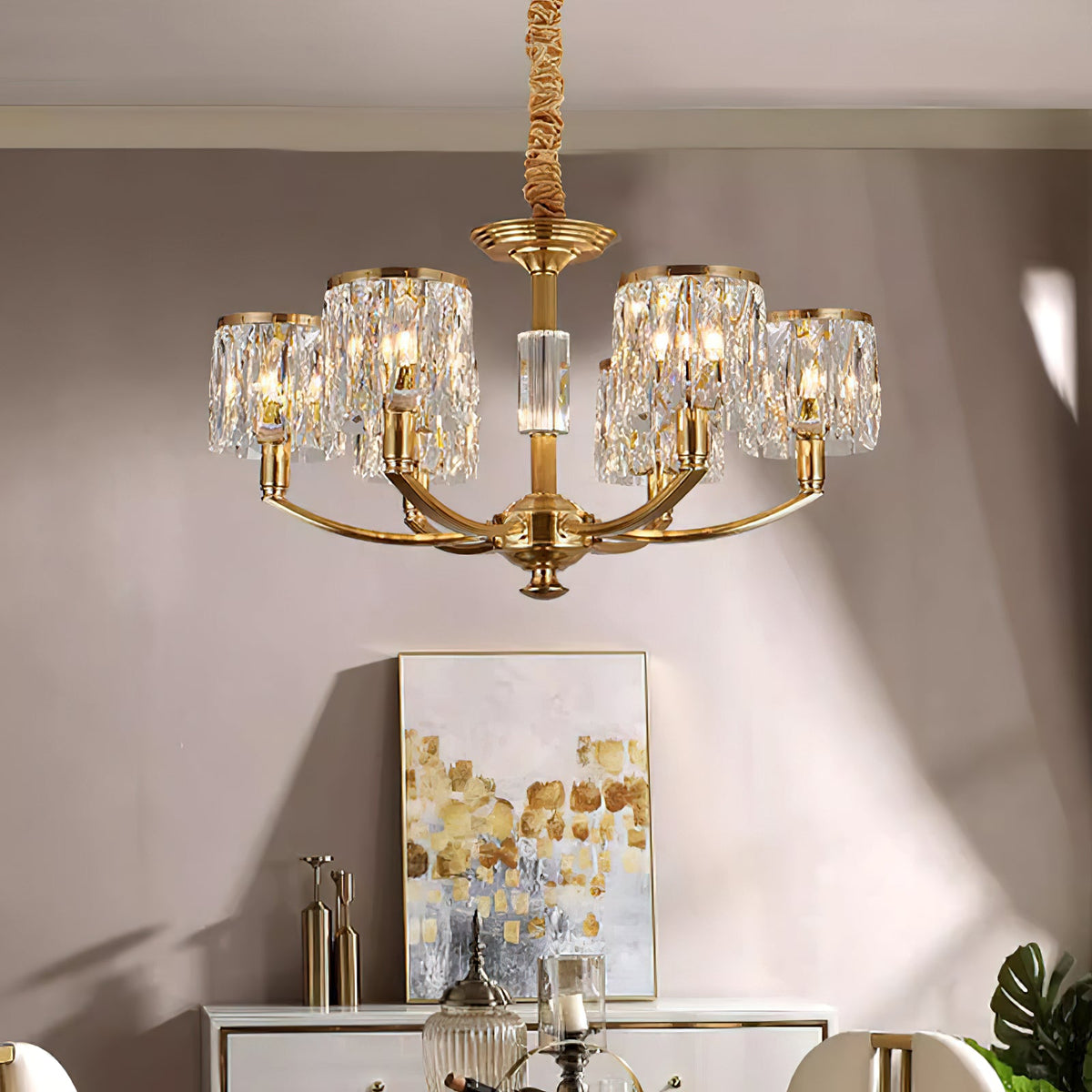 crystal-column-brass-chandelier