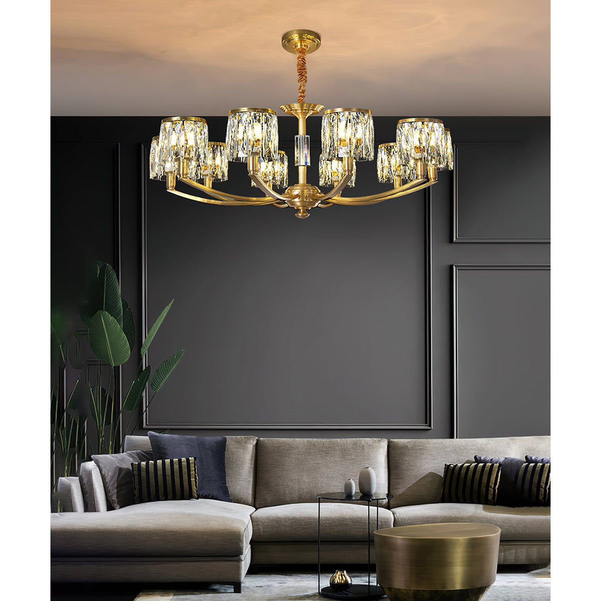 crystal-column-brass-chandelier