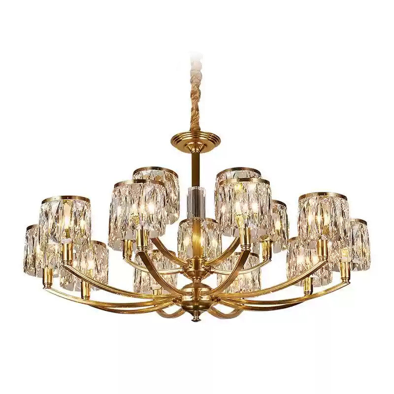 crystal-column-brass-chandelier