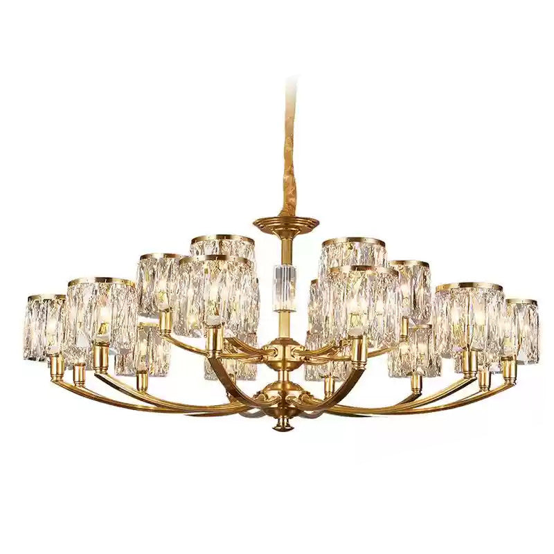 crystal-column-brass-chandelier