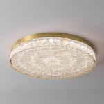 Crystal Core Ceiling Lamp in Brass and Resin – Modern Flush Mount Light