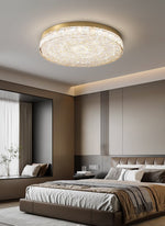 Crystal Core Ceiling Lamp in Brass and Resin – Modern Flush Mount Light