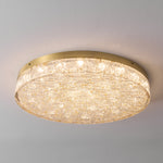 Crystal Core Ceiling Lamp in Brass and Resin – Modern Flush Mount Light