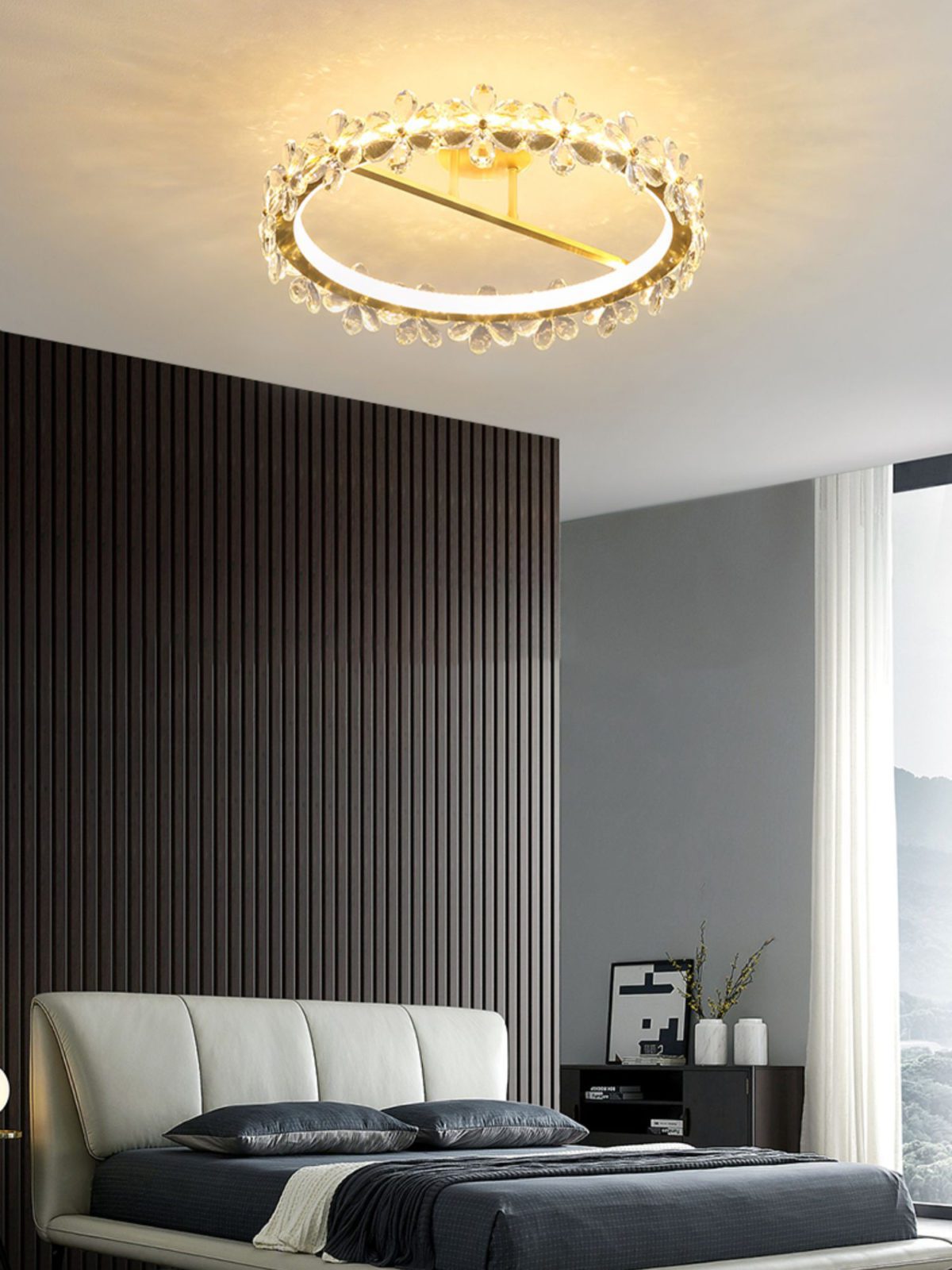 Crystal Flower Ceiling Lamp