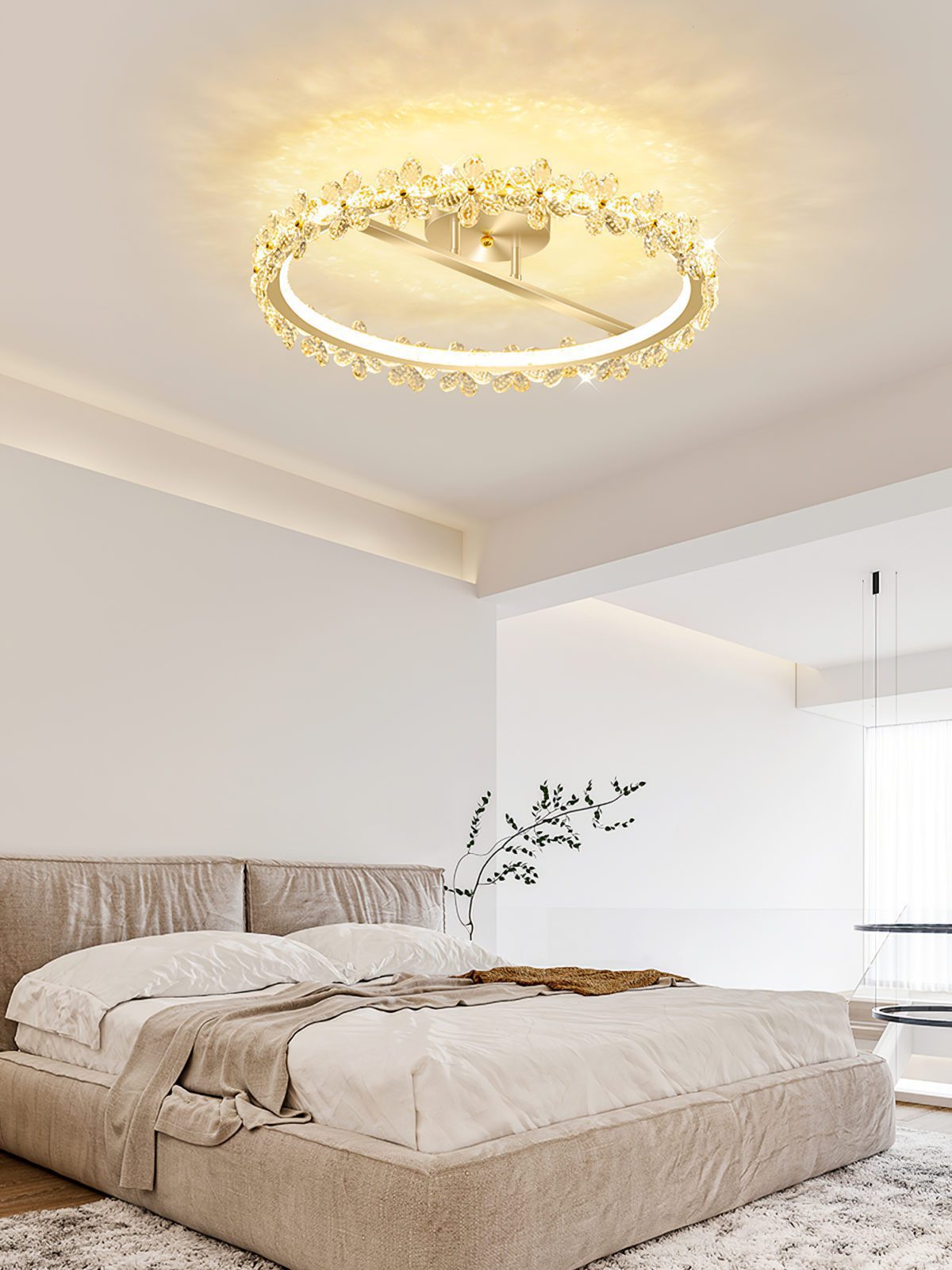 Crystal Flower Ceiling Lamp
