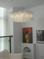 Crystal Frame Chandelier – Modern Geometric Pendant Light for Dining Room and Living Room