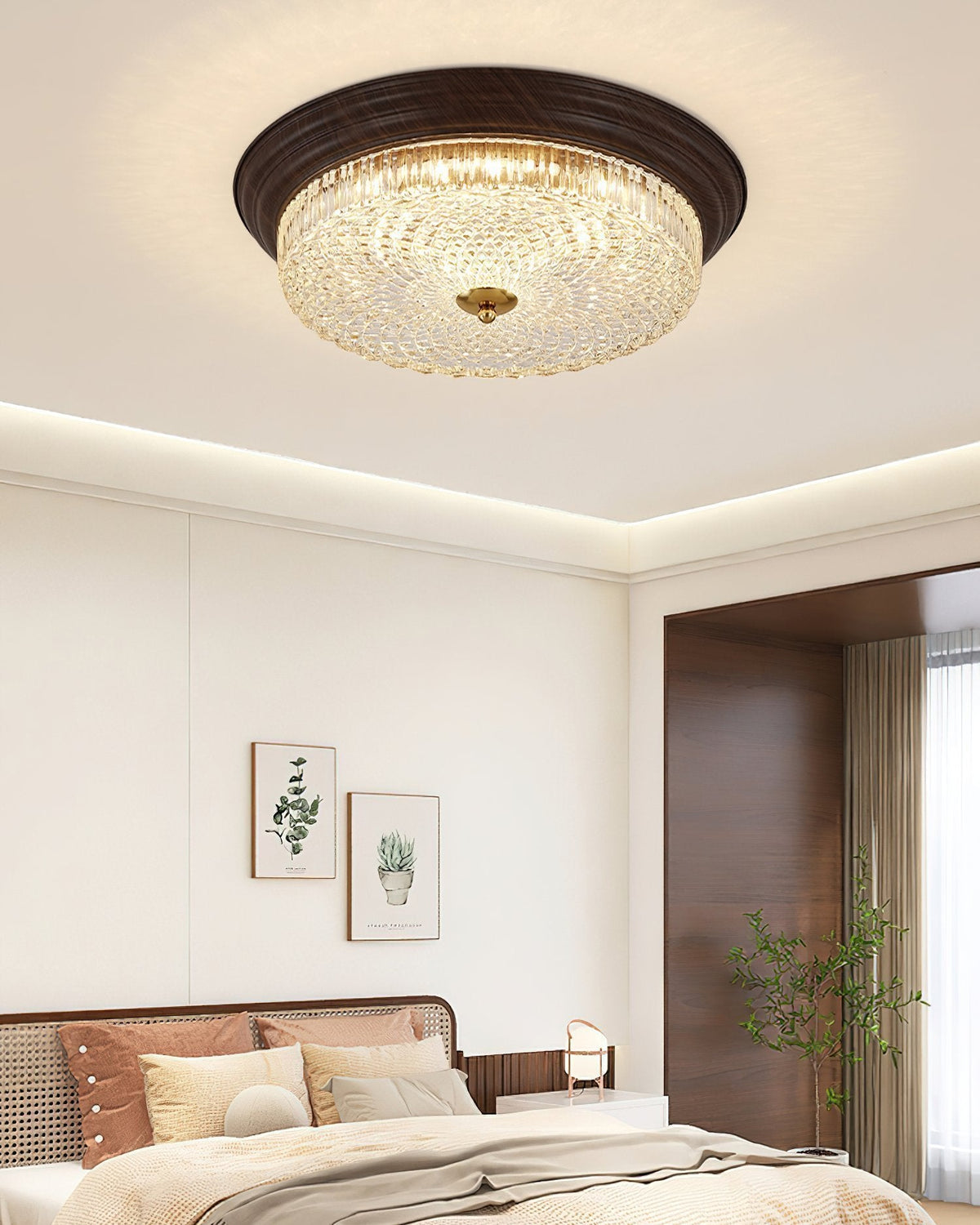 Crystal Glass Dome Ceiling Lamp