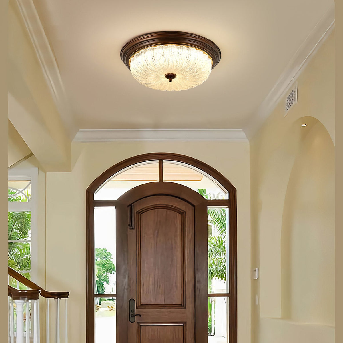 Crystal Glass Dome Ceiling Lamp