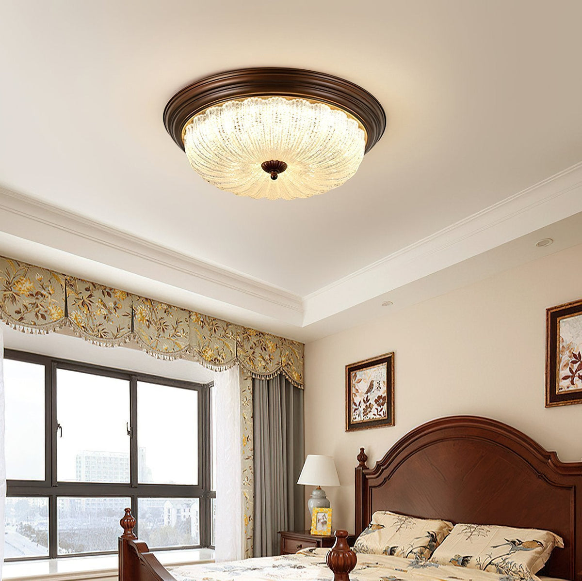 Crystal Glass Dome Ceiling Lamp