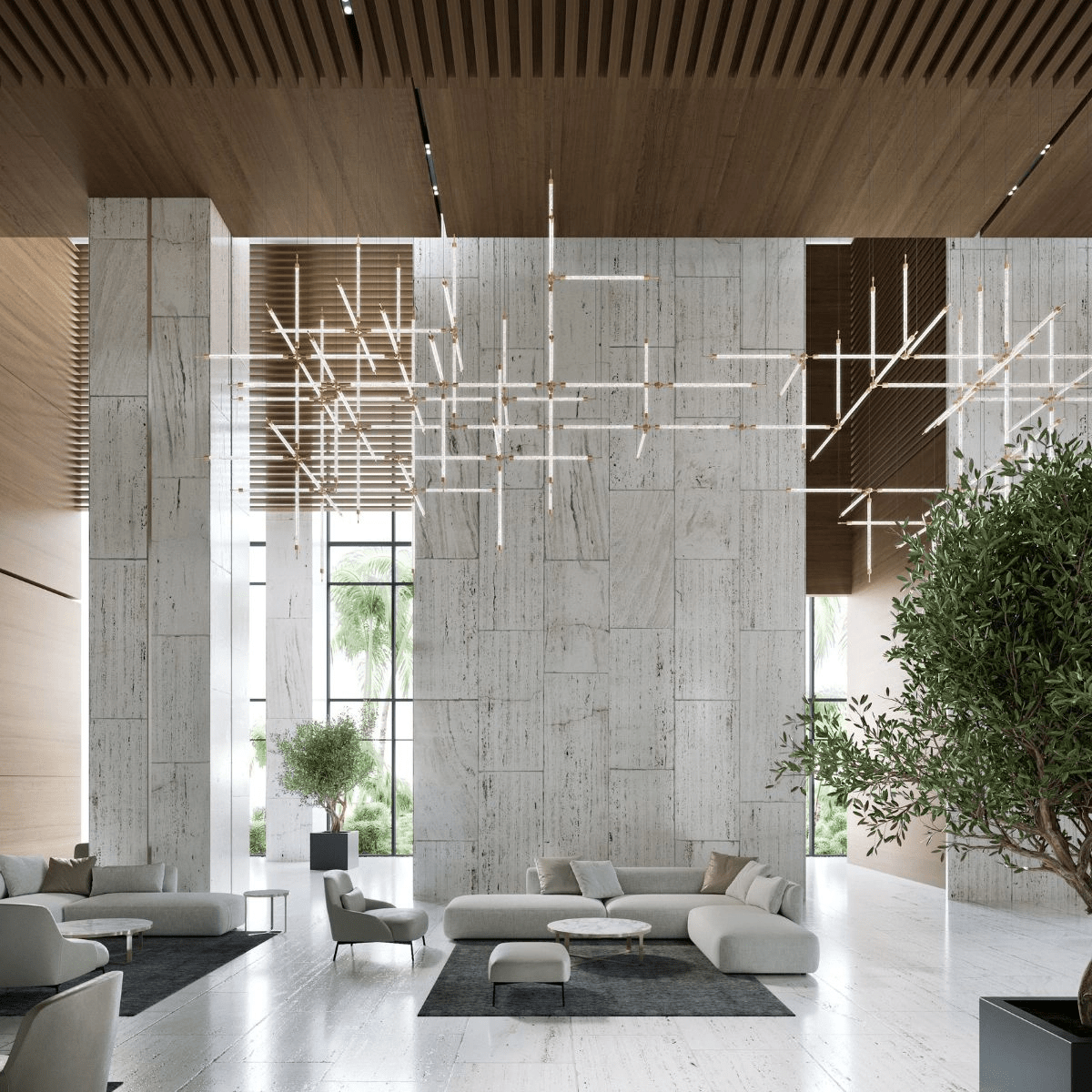 Crystal Grid Custom Chandelier – Bespoke LED Pendant for Modern Interiors