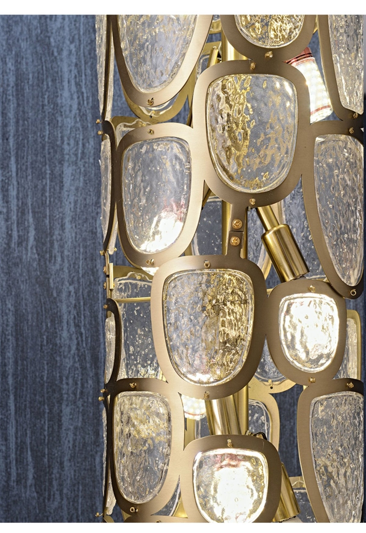 Crystal Mosaic Column Chandelier | Modern Crystal Pendant Light for Dining Room & Foyer