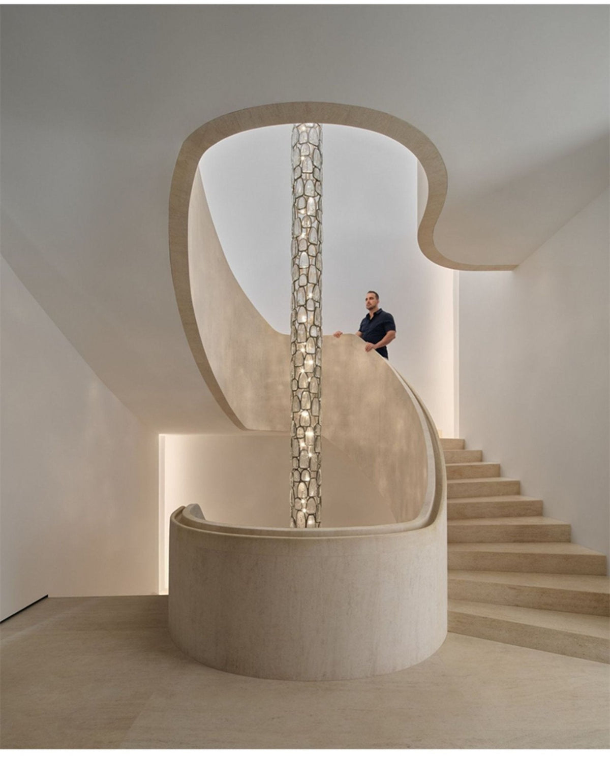 Crystal Mosaic Column Chandelier | Modern Crystal Pendant Light for Dining Room & Foyer