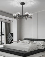 Crystal Nebula Chandelier – Modern Brass and Glass Pendant Light