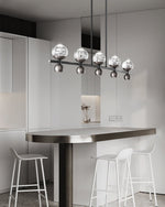 Crystal Nebula Chandelier – Modern Brass and Glass Pendant Light