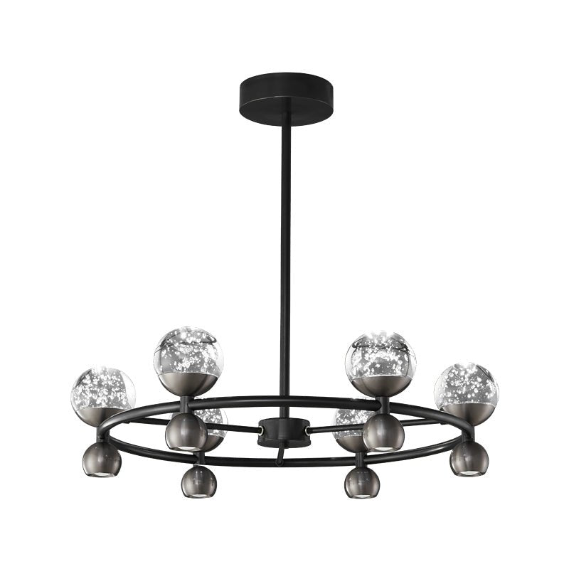 Crystal Nebula Chandelier – Modern Brass and Glass Pendant Light