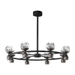 Crystal Nebula Chandelier – Modern Brass and Glass Pendant Light