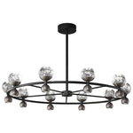 Crystal Nebula Chandelier – Modern Brass and Glass Pendant Light