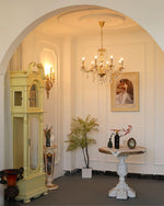 Crystal Pearl Chandelier in Brass with Clear Crystal Beads