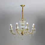 Crystal Pearl Chandelier in Brass with Clear Crystal Beads