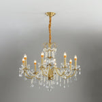 Crystal Pearl Chandelier in Brass with Clear Crystal Beads