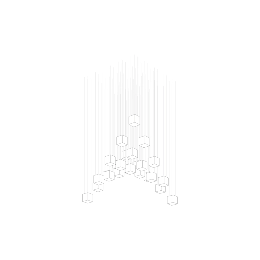 Crystal Pixels Customizable Modern Chandelier for Contemporary Interiors