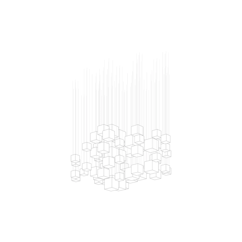 Crystal Pixels Customizable Modern Chandelier for Contemporary Interiors