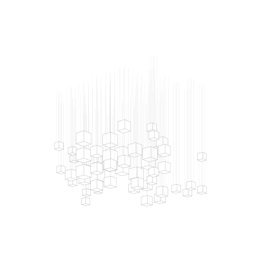 Crystal Pixels Customizable Modern Chandelier for Contemporary Interiors