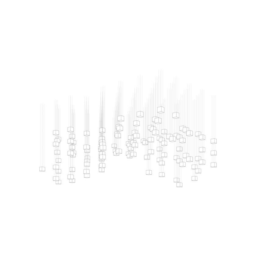 Crystal Pixels Customizable Modern Chandelier for Contemporary Interiors