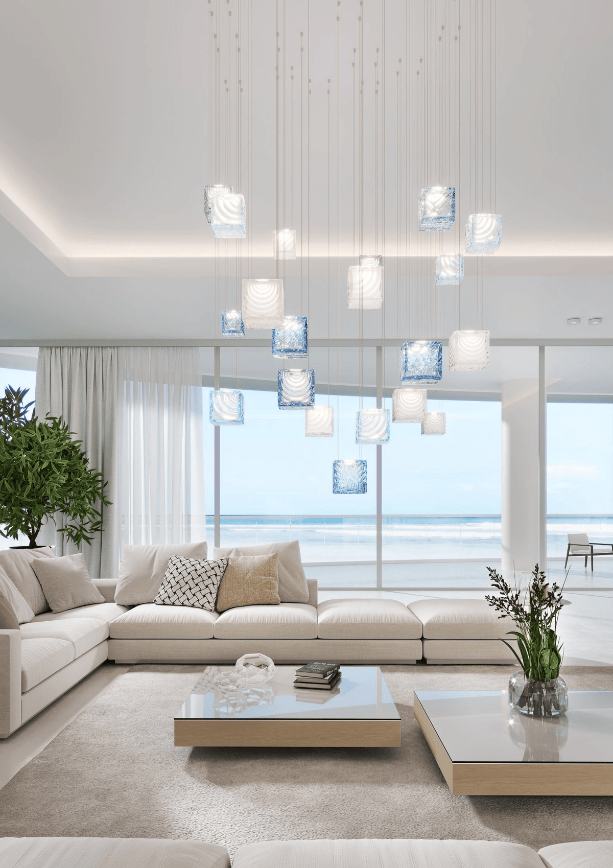 Crystal Pixels Customizable Modern Chandelier for Contemporary Interiors