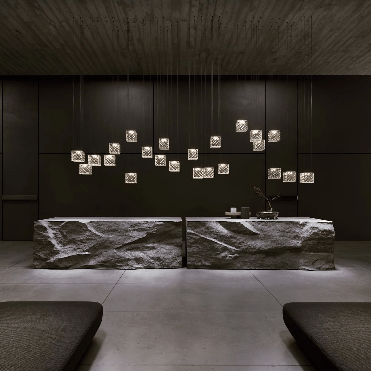 Crystal Pixels Customizable Modern Chandelier for Contemporary Interiors