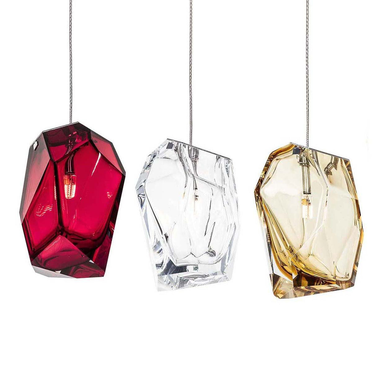 Crystal Rock Cluster Pendant Light – Modern Glass Chandelier for Dining & Living Spaces