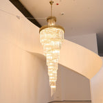Crystal Spiral Chandelier – Modern Gold Crystal Statement Light for Grand Interiors