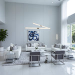Crystal Stream Linear LED Pendant Light for Dining Room and Kitchen Island