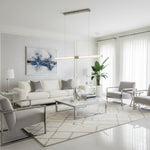 Crystal Stream Linear LED Pendant Light for Dining Room and Kitchen Island