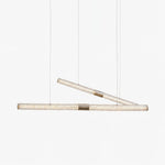 Crystal Stream Linear LED Pendant Light for Dining Room and Kitchen Island