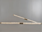 Crystal Stream Linear LED Pendant Light for Dining Room and Kitchen Island