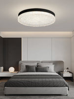 Crystalia Resin Ceiling Light – Modern Flush Mount with Black Iron Frame