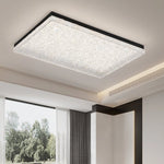 Crystalia Resin Ceiling Light – Modern Flush Mount with Black Iron Frame