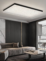 Crystalia Resin Ceiling Light – Modern Flush Mount with Black Iron Frame