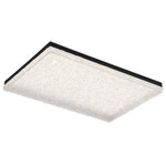 Crystalia Resin Ceiling Light – Modern Flush Mount with Black Iron Frame