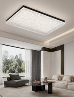 Crystalia Resin Ceiling Light – Modern Flush Mount with Black Iron Frame