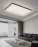 Crystalia Resin Ceiling Light – Modern Flush Mount with Black Iron Frame