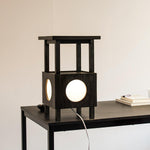 Cubby Mobile Table Lamp in Cherry Wood and Acrylic