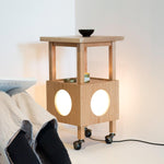 Cubby Mobile Table Lamp in Cherry Wood and Acrylic