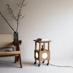 Cubby Mobile Table Lamp in Cherry Wood and Acrylic